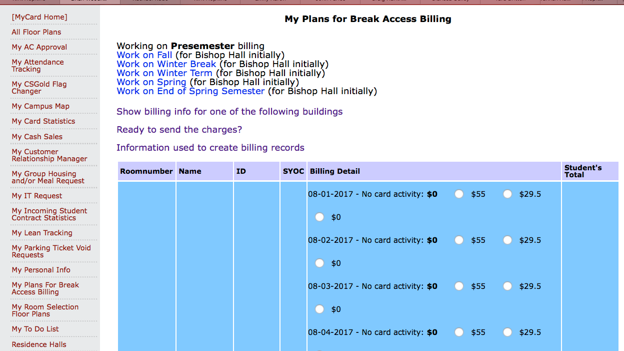 My Plans For Break Access Billing